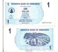 Billete de banco zimbabwe Pick-número: 37 sin circular 2006 1 dólares estadounidenses (dinero para coleccionistas, sin medio de pago)