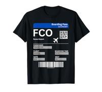 Billete de embarque Aeropuerto de Roma Billete de avión Camiseta
