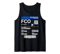 Billete de embarque Aeropuerto de Roma Billete de avión Camiseta sin Mangas