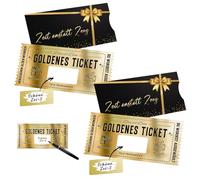 Billete de oro rascar y ganar para San Valentín, cumpleaños, regalo sorpresa, incluye 2 billetes dorados, 2 sobres dorados, 2 tarjetas de rascar