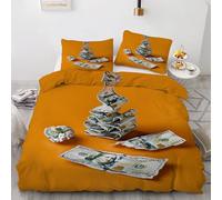 Billete de un Dólar Funda Nórdica Cama 180 Juego, Reversible Microfibra Juegos Cama Arte Creativo Funda Edredon 260×240 y 2 Fundas 50x75, con Cremallera, Apto Hombres y Mujeres AP288