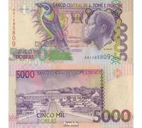 Billete Sao TomE E PrincipE Pick-número: 65a sin circular 2013 5.000 Dobras (dinero para coleccionistas - sin medio de pago) Aves