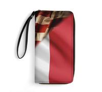 Billetera Bolsa Bandera Combinada De Italia Y Estados Unidos Coin Purse Vintage Change Purse Retro Billetera De Cuero para Madre, Damas, Hija