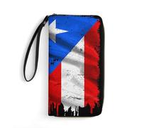 Billetera Bolsa Bandera Vintage De Estados Unidos Y Puerto Rico Coin Purse Monedero Muchas Ranuras para Tarjetas Carteras Tarjeteros Retro Portamonedas para Amante, Madre, Damas