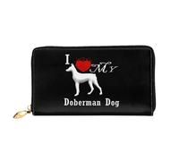 Billetera Cartera Amo A Mi Perro Doberman Billetera Bolsa Vintage Billetera Pequeña Encantador Coin Purse para Niña, Amante, Hija