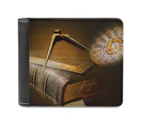 Billetera Cartera Masónico para Mujeres Hombres, Monedero Bifold Cuero PU Elegante Fino, Billetera Suave Lisa con Múltiples Ranuras para Tarjetas+Divisor de Facturas ( Color : A5 , Size : 14.7x9.8 cm