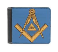 Billetera Cartera Masónico para Mujeres Hombres, Monedero Bifold Cuero PU Elegante Fino, Billetera Suave Lisa con Múltiples Ranuras para Tarjetas+Divisor de Facturas ( Color : A14 , Size : 14.7x9.8 cm