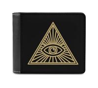 Billetera Cartera Masónico para Mujeres Hombres, Monedero Bifold Cuero PU Elegante Fino, Billetera Suave Lisa con Múltiples Ranuras para Tarjetas+Divisor de Facturas ( Color : A33 , Size : 14.7x9.8 cm