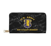 Billetera Cartera Sexto Regimiento De Caballería del Ejército De Los Estados Unidos Billetera Bolsa Vintage Bolso Embrague Muchas Ranuras para Tarjetas Carteras Tarjeteros para Damas