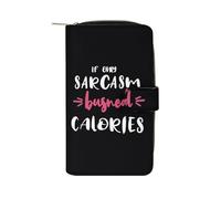 Billetera Cartera Si Tan Solo El Sarcasmo Quemara Calorías Bolso Embrague Vintage Billetera Bolsa Moda Coin Purse Monedero para Mejor Amigo, Madre