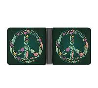 Billetera De Hombre Hoja De Amor Y Paz Formato De Cartera Tarjetero Cartera Fina De Piel