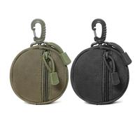 Billetera De Monedas Redondas De 2 Piezas, Linda Billetera De Mini Monedas, Bolsa De Almacenamiento Impermeable Multifuncional, Bolsa De Color Sólido Simple.