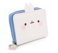 Billetera Molang con Orejas 2D 12x9,5cm Blanco - Juguete Hecho de Suave Tejido Peludo para abrazar y Jugar, para niños y Adultos, Gran Idea de Regalo