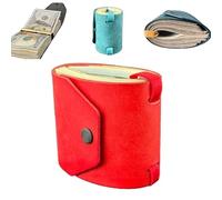 Billetera para Dinero en Efectivo con Cierre, Pequeño Bolsillo Compacto de Lujo, Acceso Rápido al Dinero en Efectivo, Organizador de Cartera de Cuero para Dinero en Efectivo (Red)