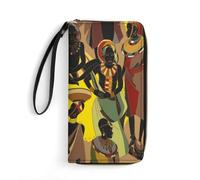 Billetera Pequeña Mujeres Africanas con Ropas Nacionales Bolso Embrague Hermosamente Billetera Bolsa con Cremallera Portamonedas para Adolescente, Hija, Mejor Amigo