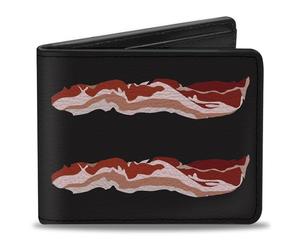 Billetera plegable Buckle-Down de poliuretano con hebilla para hombre, con tarjetero, billetera plegable de tocino de 4.0 x 3.5 pulgadas