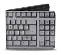 Billetera plegable Buckle-Down de poliuretano con hebilla para hombre, tarjetero, billetera plegable con teclado Bd de 4.0 x 3.5 pulgadas