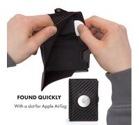 Billetera ZNAP Airtag 12 tarjetas, compartimento para monedas 8,9 x 1,8 x 6,3 cm (AnxAlxProf) con protección RFID Slimpuro