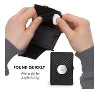 Billetera ZNAP Airtag 12 tarjetas, compartimento para monedas 8,9 x 1,8 x 6,3 cm (AnxAlxProf) con protección RFID Slimpuro
