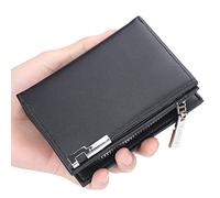 Billeteras,Billeteras para hombres, Carteras Cartera con bloqueo de cuero sintético de PU de fibra superfina for hombre Cartera plegable for hombre, compartimentos for billetes, cartera Premium(Schwar