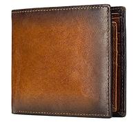 Billeteras，Billeteras para hombres， con bloqueo, billetera compacta de cuero suave con múltiples ranuras for tarjetas, monedero elegante e informal, viene con caja de regalo(Bruin,Without box)