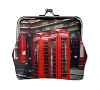 Billeteras de cabina de teléfono London Street para mujer, monedero para mujer, cartera pequeña para mujer, adecuada para mujer, elegante y personalizada, Negro -, Talla única, Art Deco