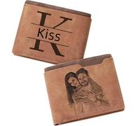 Billeteras para Hombre con Foto Grabada Billetera con Foto y Texto Personalizados Cumpleaños Navidad Día del Padre Regalos para Papá Esposo Hijo Color1,One Size