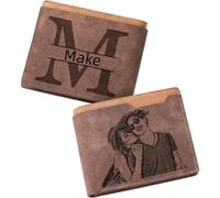 Billeteras para Hombre con Foto Grabada Billetera con Foto y Texto Personalizados Cumpleaños Navidad Día del Padre Regalos para Papá Esposo Hijo Color2,One Size