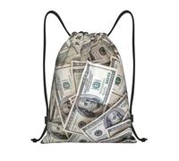 Billetes De Cien Dólares Hombre Mujer Bolsa De Gimnasio Con Cordón Mochila De Cuerdas Gran Capacidad Mochila Con Cordón Para Fútbol Voleibol Viaje Acampada