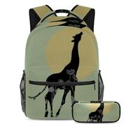 Billfish Fossil Pattern Elegante mochila con estuche para lápices, perfecta para niños, niñas y adolescentes, Multicolor#03, B：29.4x20x40cm P：19x7.5x3.8cm, Mochilas Daypack