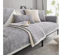 Billg Funda Sofa 3 Plazas, Protector Sofa Ajustables, Cubre Sofas Antideslizante, Lavable y Resistente contra Manchas y Desgaste, Gris Claro, 110 * 110CM