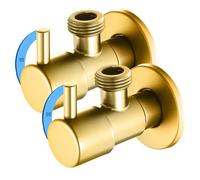 Billg Llave de Escuadra, 2 Piezas Valvula de Angulo,2 Piezas Válvula de Angulo Latón con Cierre Rápido 1/2" - 3/8", Se Abren y Cierran con Solo 1/4 de Vuelta