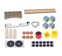 Billiard Pool Cue Repair Kit Tip Replacement Tools Clamp Chalk Sandpaper