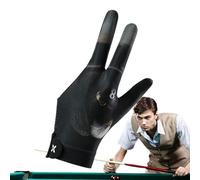 Billiards - Medio elástico negro, 3 dedos, suave, ajustable, accesorio transpirable, no slip para deportes en barra, atletas, hombres, mujeres, niños, apodos, ciclistas