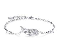 Billie Bijoux De Plata De Ley 925 Mujeres Angel Ala Ajustable Cadena De Pulsera Diamante De Oro Blanco Plated Pulsera De Tobillo Mujer Regalo