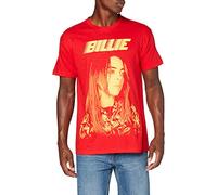 Billie Eilish BILLIETS15MR03 Camiseta, Rosso, L para Hombre