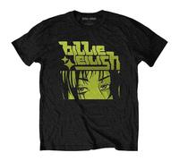Billie Eilish Camiseta Anime Logo Nuevo Oficial Unisex Negro, Negro , S