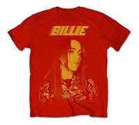 Billie Eilish BILLIETS15MR01 Camiseta, Rosso, S para Hombre