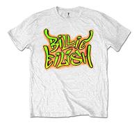 Billie Eilish Camiseta Oficial de Manga Corta con Estampado Graffiti - Blanco