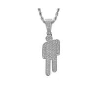 Billie Eilish Silver Pendant Necklace for Women with Charms