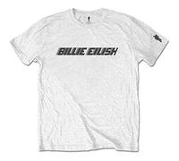 Billie Eilish - T-Shirt # L Unisex White # Black Racer Logo