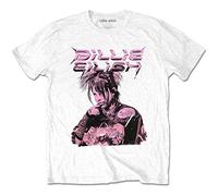 Billie Eilish T Shirt Purple Illustration Official White Camiseta, Blanco, M Unisex Adulto