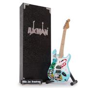Billie Joe Armstrong - Réplica de guitarra en miniatura - Regalos musicales - Escala ornamental 1/4 hecha a mano - Incluye una caja de exhibición, etiqueta de nombre y soporte para guitarra en