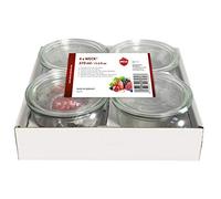 BILLIET Weck 55896W - Juego de 4 tarros de Cristal (250 ml, Cristal Transparente, 250 ml)