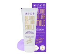 Billion Dollar Smile Pasta dental púrpura para blanqueamiento de dientes, 75 ml, corrector morado, sin peróxido, pasta dental blanqueadora, esmalte de dientes, uso diario