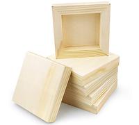BILLIOTEAM Paquete de 8 paneles cuadrados de madera sin acabar, 10 cm x 10 cm, paneles de pintura de lienzo de madera en blanco para dibujar, pintar, verter, quemar madera y proyectos de manualidades
