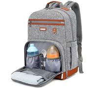 BILLITON MASHI Diaper Bag Backpack, Large Baby Nappy Bags with Portable Changing Pad for Boys and GirlsMultifunction Travel Baby Bag for Moms Dads, Shower Gifts Waterproof and Stylish，Grey