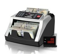BillMaster Máquina contadora de dinero BM6520 - Contador de efectivo para USD, EUR, CAD y MXN, detector de billetes falsos con lote y adición, contador de billetes de pantalla TFT a color grande
