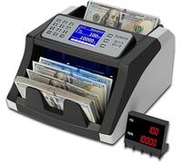 BillMaster Máquina contadora de dinero - Contador de valor USD EUR CAD MXN - Detector de falsificaciones UV/MG/IR/DD y lote/añadir - Gran pantalla TFT a color - 1300 billetes/min contador de efectivo