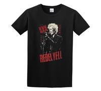 Billy Idol Rebel Yell Brick Wall Unisex 100% Cotton Short-Sleeve T-Shirts Black L